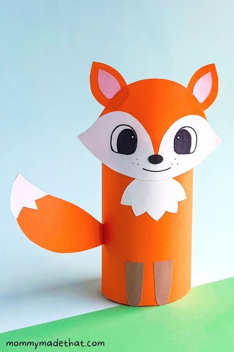 Fox Craft, Orange Craft, Toilet Roll Craft, Marker Crafts, Paper Fox, Fox Crafts, Toilet Paper Crafts, Pink Crafts, Crafts For Adults