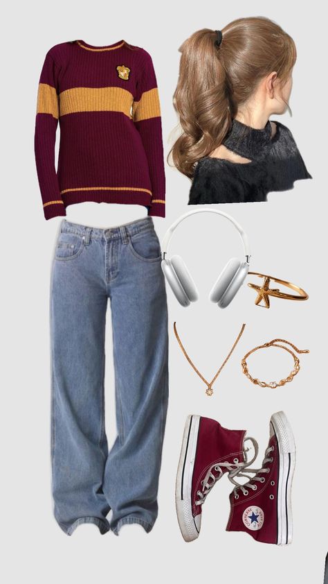 Cute Hogwarts Outfits, Harry Potter Core Outfits, Hogwarts Professor Outfit, What I Would Wear If I Was In, Hogwarts Inspired Outfits, Hogwarts Aesthetic Outfits, Harry Potter Inspired Outfits, Harry Potter Jumper, Hogwarts Clothes