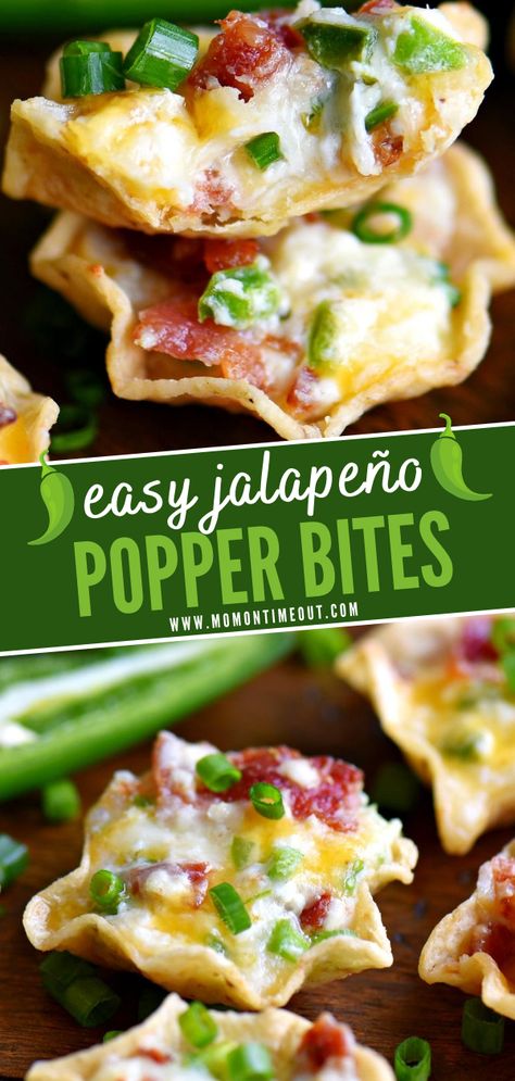 Party Food Ideas, Popper Bites, Jalapeño Popper, Appetizers Easy Finger Food, Best Appetizer Recipes, Jalapeno Popper, Finger Foods Easy, Tailgate Food, Recipes Appetizers And Snacks