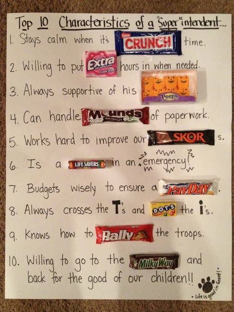 Principal Candy Poster, Candy Poster Board, Principals Day, Candy Boards, Candy Messages, Bosses Day Cards, National Bosses Day, Principal Appreciation, Secretary's Day