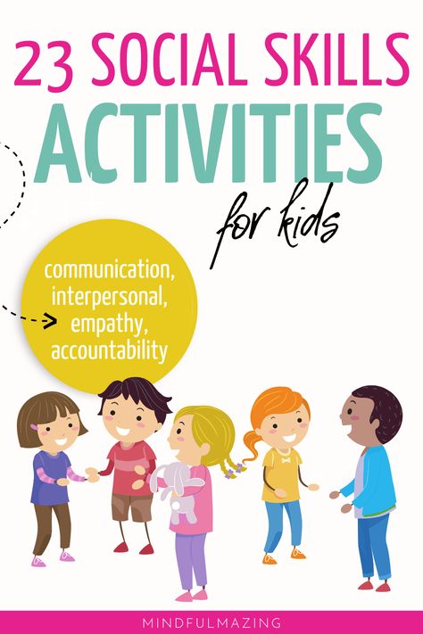 These 16 social skills activities for kids are easy to implement, fun, and helpful for almost every child out there. Social skill games and social skills activities are the perfect way to teach these difficult concepts in a fun and unassuming way. #socialskillsforkids #socialskillactivities #socialskillgames Social Activities For Homeschoolers, Like Skills Activities, Group Social Activities, Reciprocal Conversation Activities, Social Skills Group Therapy Activities, Social Skill Activity For Preschool, Social Emotional Group Activities, Kindergarten Social Skills Group, 2nd Grade Social Skills Activities