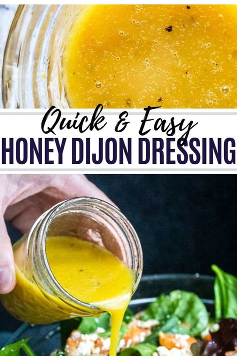 Dijon Vinaigrette Dressing Recipes, Honey Garlic Dressing, Simple Honey Mustard Dressing, Honey And Mustard Dressing, Honey Mustard Salad Dressing Homemade, Homemade Honey Dijon Dressing, Diy Honey Mustard Dressing, Honey Mustard Vinegrette, Recipes For Salad Dressings