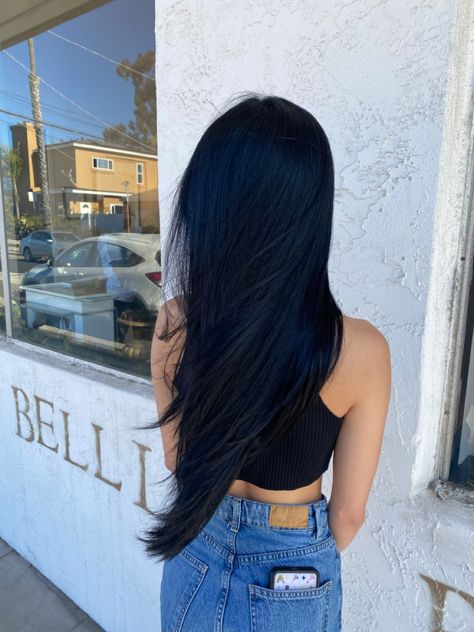 Blue Black Hair Dye, Ladies Short Hair, Hair For Beginners, Midnight Blue Hair, Hair Color Swatches, Blue Black Hair Color, Haircuts For Ladies, Navy Hair, Black Hair Aesthetic