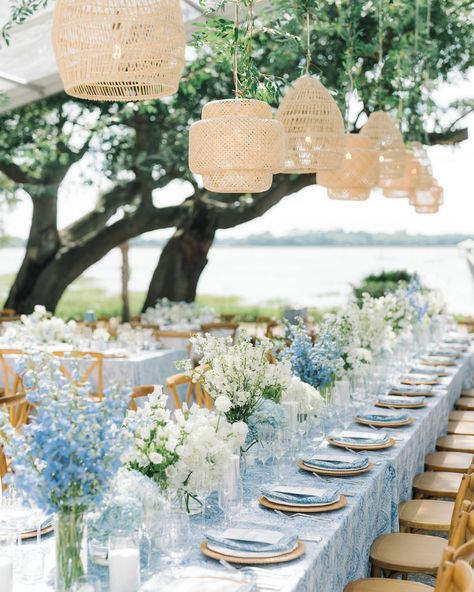 The only request from our client was to make her wedding feel like a @serenaandlily vibe. Nailed it 🙌 📷 @aaronandjillian⁣ ⁣ #lowndesgrove #lowndesgrovewedding #pureluxebride #luxurywedding #charlestonwedding #destinationwedding #luxuryweddingplanner #destinationweddingplanner #coastalwedding #serenaandlilyvibe #coastalwedding #engaged2024 Ivory And Light Blue Wedding, Wedding Inspiration Beach, Coastal Cowgirl Wedding Aesthetic, Blue Coastal Wedding Theme, Ocean House Wedding, Coastal Glam Wedding, Light Blue Coastal Wedding, Small Coastal Wedding, Popponesset Inn Wedding