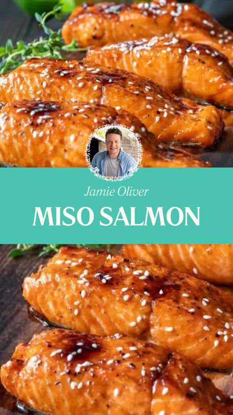 Jamie Oliver Miso Salmon Misty Copeland Salmon Recipe, Miso Salmon Cheesecake Factory Copycat, Salmon With Miso Sauce, Miso Soy Glazed Salmon, Miso Teriyaki Salmon, Misoyaki Salmon Recipe, Sticky Miso Salmon Bowl, Ginger Miso Salmon, Baked Miso Salmon