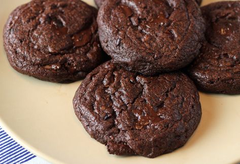 Double Chocolate Espresso Cookies | Food Gal Chocolate Espresso Cookies, Espresso Cookies, Espresso Cookie, Chocolate Espresso, Cocoa Nibs, Storing Cookies, Classic Cookies, Soft Cookie, Bittersweet Chocolate