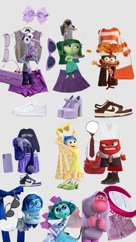 Anger Inside Out Costume, Work Group Halloween Costumes, Cute Easy Halloween Costumes, Outfit Ideas Preppy, 2 Halloween Costumes, Inside Out Costume, Inside Out Emotions, Old Cartoon Shows, Florida Theme Parks