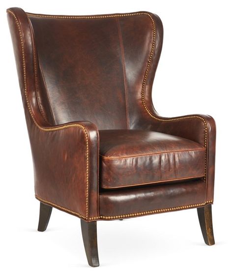 Dempsey Wingback Chair, Bourbon Leather Office Chair Diy, Tan Leather Chair, Dorm Chairs, Leather Wing Chair, Leather Wingback Chair, Leather Wingback, Bg Design, Oversized Chair, Leather Accent Chair