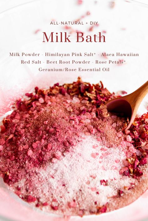 Herbal Bath Recipes, Bath Salts Diy Recipes, Milk Bath Recipe, Bath Soak Recipe, Bath Salts Recipe, Bath Salts Diy, Bath Recipes, Diy Body Scrub, Herbal Bath