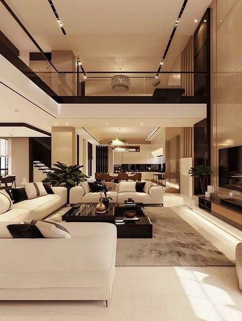 Luxe Style Interior Design, Living Room Aesthetics Modern, Modern House Inspiration Interior Design, Black And White Rooms Aesthetic, Luxury Modern Homes Interior, Living Room Asthetics Comfy, Future Home Ideas Interior Design, Modern Clean Interior Design, Modern Living Room Design Interiors