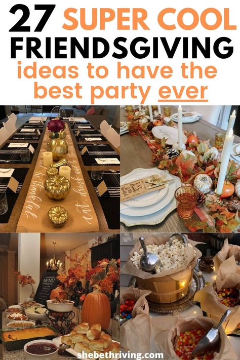 Friendsgiving Ideas Thanksgiving Eve Party Ideas, Friendsgiving Open House, Friendsgiving At Work, Hosting A Friendsgiving Party, Friends Giving For Kids, Friendsgiving Work Potluck, Friendsgiving Ideas 2023, Friendsgiving Theme Ideas Food, How To Plan A Friendsgiving