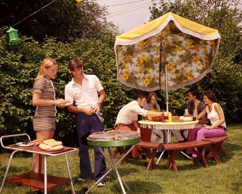 1970s teenagers | 70s teen bbq | 1970s Outdoor Living | Pinterest | Boys, Backyards and ... Grilling Table, Backyard Bbq Grill, Grill Table, Backyard Grilling, Summer Backyard, Outdoor Aesthetic, Table Umbrella, Backyard Barbecue, Backyard Bbq