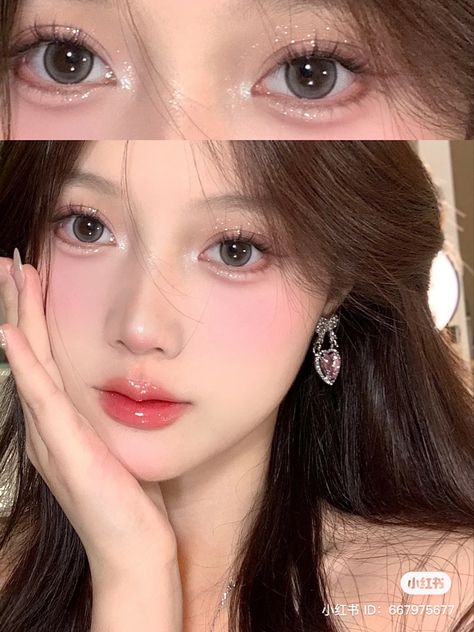 korean makeup,douyin,douyin makeup,k-pop makeup,prom makeup,homecoming makeup,k-beauty,glitter makeup Yearbook Makeup Looks, Make Up Korean Style, Korean Idol Makeup, Make Up Korea, Make Up Douyin, Cool Tone Makeup, K Pop Makeup, Xiaohongshu Makeup, Kpop Idol Makeup