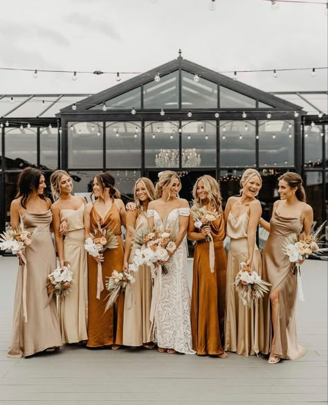 Neutral Bridesmaid Dresses, Fall Bridesmaids, Fall Bridesmaid Dresses, Fame And Partners, Party Attire, E Photo, Bridesmaid Dress Colors, Mexican Wedding, Wedding Color Palette