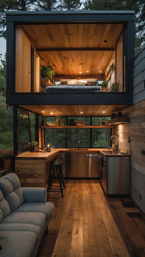 Luxury Living in Miniature: High-End Tiny House Interior Designs - Inspire Inlet Unique Small House Plans, Container House Interior, Tiny House Rentals, Pod House, Tiny House Interior Design, Tiny House Loft, House Loft, Stylish Interior, Casa Container