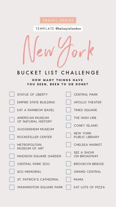 New York Bucket List, New York Trip, London Travel Guide, Wallpaper City, Voyage New York, List Challenges, New York City Travel, Travel Checklist, Nyc Trip