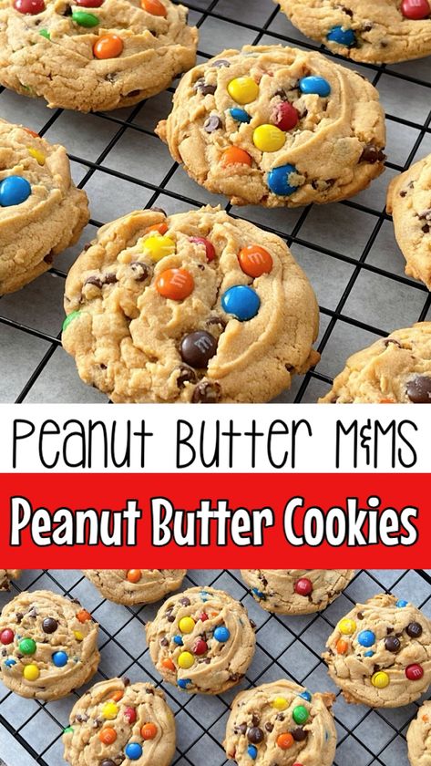 Mnm Cookies Recipe, Peanut Butter Chip Recipes, Soft Chewy Peanut Butter Cookies, Chewy Peanut Butter Cookie Recipe, Mnm Cookies, Soft Peanut Butter Cookies, Classic Peanut Butter Cookies, Peanut Butter Cup Cookies, Easy Peanut Butter Cookies