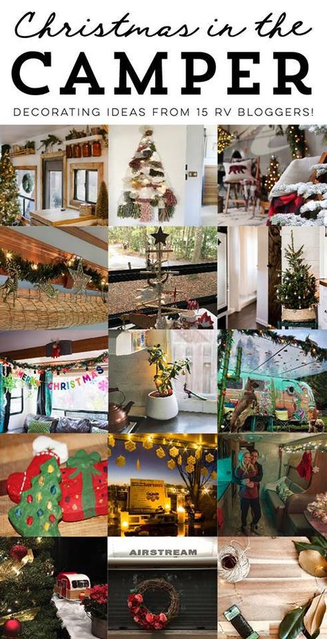 #ChristmasInTheCamper2017 RV Christmas decor series featuring photos of 15 campers and motorhomes all decked out for the holidays. Camper Decorating, Rv Christmas, Decorating Your Rv, Rv Camping Checklist, Rv Holiday, Camping Holiday, Camper Living, Rv Decor, Camper Decor