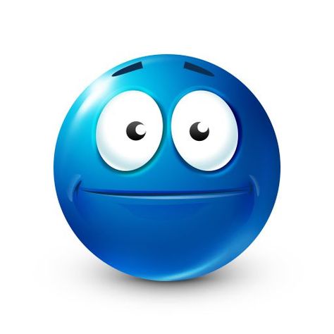 Blue Emoji, Blue Ball, Smiley Face, Smiley, Blue, White