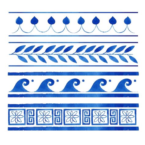 Greek Designs Pattern, Greek China Pattern, Greek Cards Design, Greek Frame Design, Greek Inspired Painting, Greece Pattern Design, Greek Textiles Patterns, Greek Painting Ideas, Greek Decor Ideas