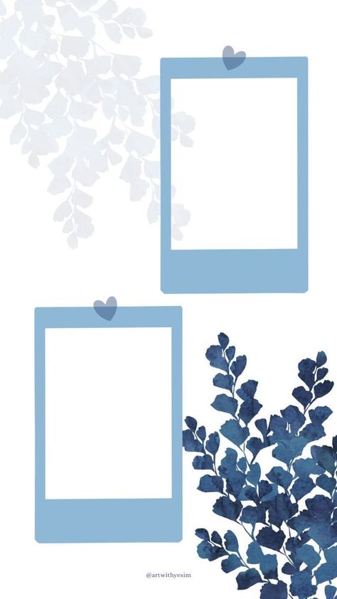 Picture Templates Photo Collages Aesthetic, Polaroid Blue Aesthetic, Cute Photo Frame Template, Picture Collage Layout Templates, Picture Wallpaper Template, Photo Tamplet, Wall Photo Collage Ideas Frames, Two Photo Collage Template, Photo Layout Design Templates