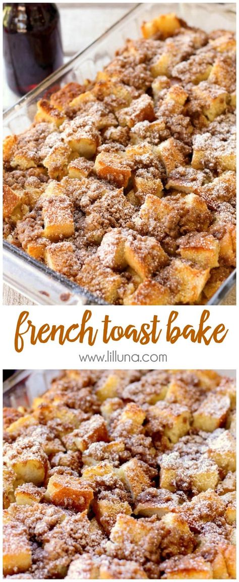 Easy French Toast Bake, Roti Panggang, French Toast Bake Overnight, French Toast Casserole Easy, French Toast Bake Recipe, Menu Sarapan Sehat, Baking Breakfast, French Toast Casserole Overnight, Pane Dolce