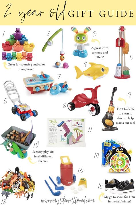 10+ Best Gifts For 2 Year Old Boys & Girls - My Life Well Loved #giftguide #2yearoldbirthdayparty #birthdaygiftguide #bestofamazon 2 Year Boy Gifts, Presents For 2 Year Boy, Birthday Gifts For 2 Year Boy, Christmas Gifts For 2 Year Boy, 2nd Birthday Gifts For Boys, Toddler Gift Ideas For Boys, Toys For Toddler Boys, Gift Ideas For 2 Year Boy, Toys For 2 Year Boys