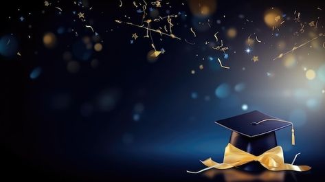 Photo graduation celebration background ... | Premium Photo #Freepik #photo #student-cap #mortarboard #degree-cap #student-hat Class 1 A Graduation, Graduation Wallpaper Backgrounds, Graduation Background Landscape, Wisuda Background, Graduation Background Wallpapers, Graduation Background Blue, Graduation Background Template, Graduation Background Design, Graduation Photo Background