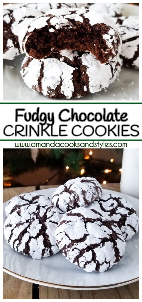 Beginner Baking, Chocolate Crinkle Cookies Recipe, Crackle Cookies, Crinkle Cookies Recipe, Future Chef, Chocolate Crinkle, Recipe Cookies, Fantastic Recipes, Cookies Healthy