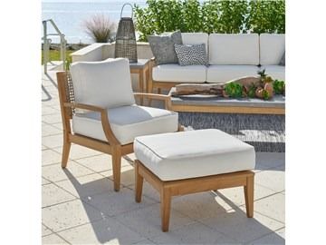 Outdoor Furniture | Universal Furniture Wicker Accents, Teak Lounge Chair, Sunbrella Cushions, White Cushions, Teak Outdoor, Outdoor Chaise Lounge, Universal Furniture, Lounge Chair Outdoor, Wood Chair