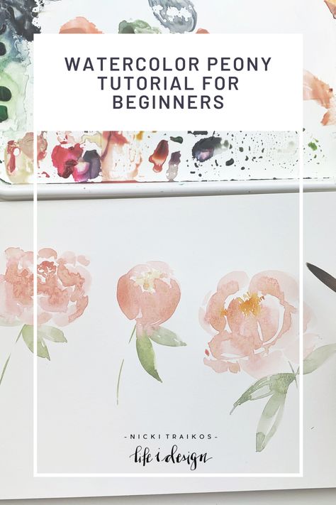 Bad Painting, Watercolors For Beginners, Wedding Watercolor Painting, Peony Tutorial, Color Theory Art, Paint With Me, Watercolor Peony, Watercolor Flowers Tutorial, Learn Watercolor