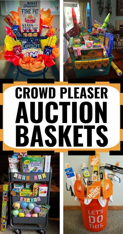 gift basket ideas for fundraisers crowd pleaser raffle baskets profitable basket raffle themes for silent auction fundraising events school work or door prizes Gift Baskets For Fundraising, Gift Basket Donation Ideas, Fundraiser Auction Baskets, Golf Raffle Basket Ideas Silent Auction, Basket Donation Ideas Raffle Prizes, Fun Auction Basket Ideas, School Auction Gift Basket Ideas, Gift Basket Ideas For School Fundraiser, Gift Basket Ideas For Silent Auctions