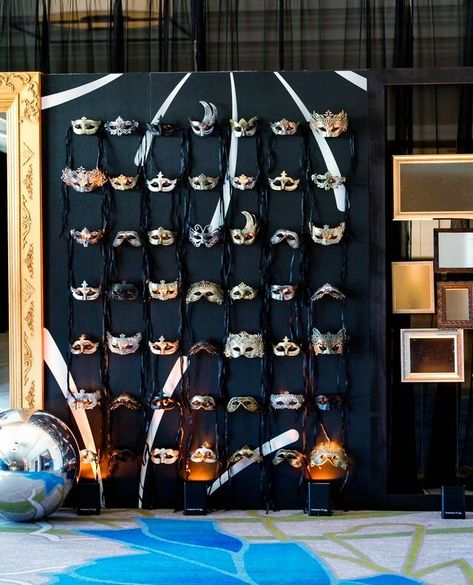 Behind the mask, the magic happens! 🎭✨ We had an absolute blast creating this stunning masquerade wall for the incredible Thrive 2024 event! Bringing the vision to life one detail at a time. Who’s ready to thrive with us? 💫

#masqueradeball #mask #masqueradetheme #masqueradedecor #goldandblack #blackandgold #silver #maskwall #custommaskwall #custommasks #mirrors #maskdecor #eventdecor #event #decor #customdecor #golddecor #blackdecor #whitedecor #elegantdecor #customtheme #custom Masquerade Nye Party, Venetian Masquerade Ball Decorations, Masquerade Ball Color Palette, Masquerade Ball Party Decorations, Masquerade Entrance, Masquerade Ball Decorations Ideas, Masquerade Prom Theme Decoration, Masquerade Ball Decor, Masquerade Party Decorations Diy