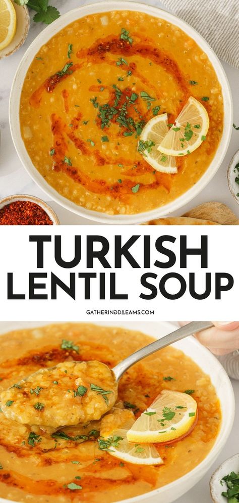 The Best Lentil Soup, Turkish Red Lentil Soup Recipes, Golden Lentil Soup, Egyptian Lentil Soup, Turkish Soup Recipes, Lintel Soup Recipes Lentils, Turkish Lentil Soup, Orange Lentil Recipes, Lentil Recipes Soup