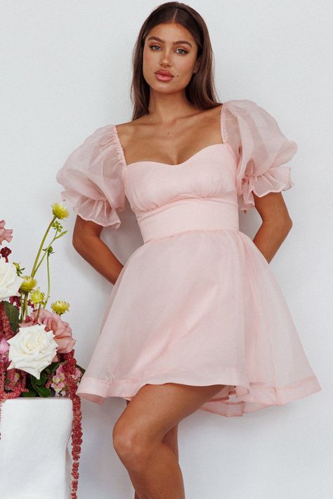 I've Got Sunshine Puff Sleeve Mini Dress Blush Crepe Fashion, College Supplies, Pink Dress Short, Tie Up Heels, Puff Sleeve Mini Dress, Puff Dress, Skirt Zipper, Sweetheart Dress, Grad Dresses