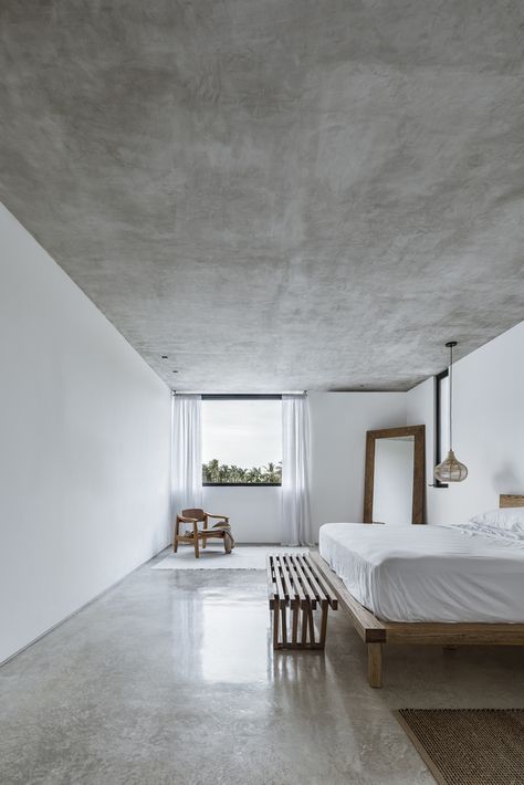 Concrete Minimalist House, Concrete Bedroom, Romantic House, Concrete Interiors, Interior Design Per La Casa, Concrete Houses, Concrete Walls, Interior Minimalista, 아파트 인테리어