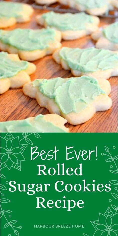 Christmas Cut Outs, Easy Sugar Cookie Recipe, Rolled Sugar Cookie Recipe, Roll Out Sugar Cookies, Christmas Sugar Cookie Recipe, Soft Sugar Cookie Recipe, Christmas Baking Cookies, Best Sugar Cookie Recipe, Christmas Baking Recipes