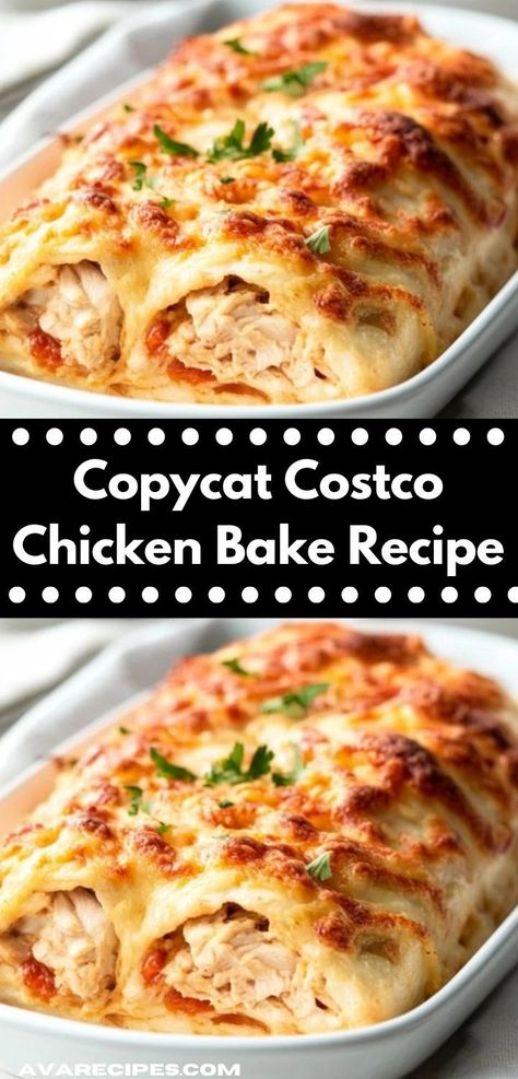 Need an easy and delicious recipe? This Copycat Costco Chicken Bake Recipe is the perfect solution for busy weeknights, providing a satisfying dinner that your family will rave about, all wrapped up in a crispy, golden shell. Dinner Rotisserie Chicken Meal Ideas, Weeknight Dinner Ideas Families, Baked Cracked Chicken Recipes, Costco Shredded Chicken Recipes, Costco Canned Chicken Recipes, Chicken Chesapeake Recipe, Costco Chicken Bake Recipes, Costco Chicken Taco Recipe, Rottiserie Chicken Recipes