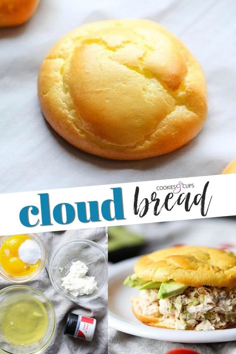 How to Make Cloud Bread, only 4 ingredients for an easy, low carb, gluten free bread alternative! #cookiesandcups #lowcarb #keto #glutenfree #recipe #bread Alternative To Bread, Cloud Bread Recipe, Bread Alternatives, Keto Diet Breakfast, Cloud Bread, Low Carb Low Sugar, Best Low Carb Recipes, Diet Breakfast Recipes, Low Carb Diet Recipes