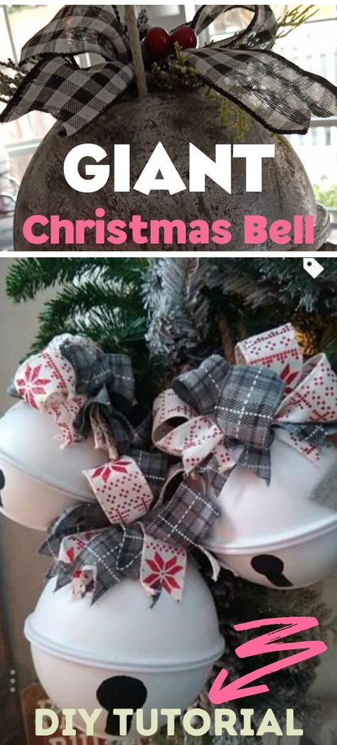 DIY Giant Christmas Bell – Bowl Hack — CraftBits.com Gardening Crafts, Giant Christmas Ornaments, Christmas Garden Decorations, Christmas Decorations Diy Outdoor, Christmas Bell, Navidad Diy, Christmas Yard, Christmas Garden, Christmas Wreaths Diy