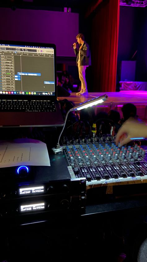 #sound #production #concert Concert Manager, Sound Engineer Aesthetic, Music Industry Aesthetic, Theater Tech, Sound Technician, Studio Setting, Sound Production, Future Music, Event Tech