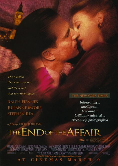 The End of the Affair The End Of The Affair, End Of The Affair, The Affair, Graham Greene, Ralph Fiennes, 90s Movies, Romantic Stories, Julianne Moore, Columbia Pictures