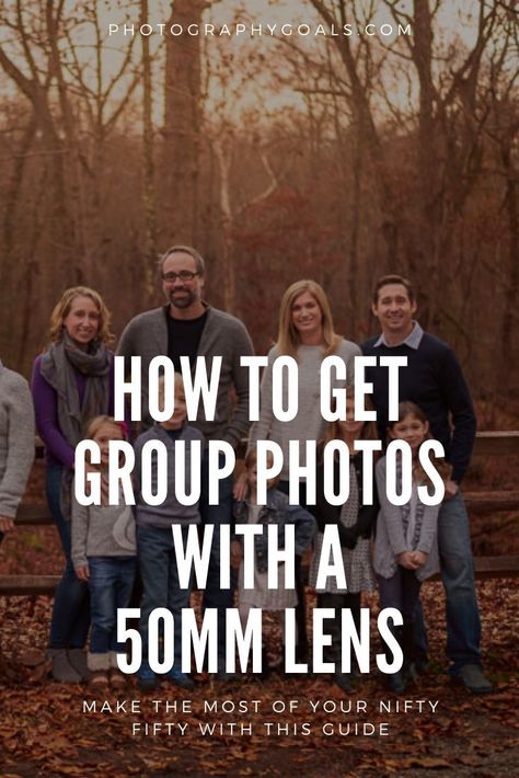 Ready for a group photoshoot and only have a 50mm lens? No problem, this guide will help make your group photo picture perfect. From poses to group photo ideas for your 50mm lens, we've got you covered to make sure it is professional and creative. | #photographygoals #portraitphotography Group Photo Settings, Group Photo Camera Settings, Camera Settings For Group Photos, Photos With Reflections, Group Photography Settings, Best Canon Lens For Family Photography, 50 Mm Lens Photography Portraits, Family Portrait Camera Settings, Camera Settings For Family Portraits