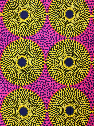 To Ghanaians this fabric is known as Nsu Bura, (which is Twi for waterwell). This is due to the fact 'when you throw something into a bowl of water, a pool or a well, it turns clockwise, creating a circular ripple design. African Textiles Patterns, African Pattern Design, African Textiles, African Pattern, Circular Pattern, African Wax Print, Ankara Fabric, African Print Fabric, Wax Print