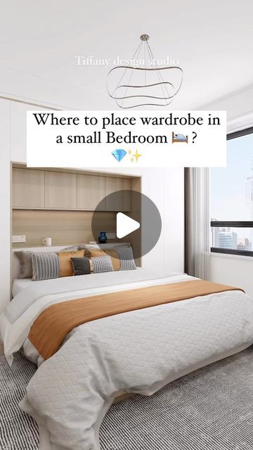 Wardrobe Behind Bed Small Spaces, Wardrobe And Bed Design, Bedroom Ideas Wardrobe Over Bed, Wardrobe Behind The Bed, Behind Bed Wardrobe, Small Bedroom With Wardrobe Interior Design, Small Bedroom Designs With Wardrobe, Wardrobe Behind Bed Wall, Behind Bed