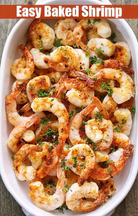 Easy Baked Shrimp, Baked Shrimp Recipes, Shrimp Recipes Healthy, Shrimp Recipes For Dinner, Baked Shrimp, Shrimp Recipes Easy, Fast Healthy Meals, Shrimp Dishes, Tasty Recipe