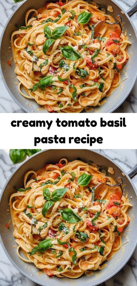 Make a delicious Creamy Tomato Basil Pasta in just minutes. Tomato Basil Recipe, Pasta Dishes With Basil, Pasta With Fresh Tomatoes And Basil, Pasta With Tomatoes And Basil, Tomato Basil Pesto Pasta, Fresh Tomato Pasta Recipes, Creamy Tomato Basil Pasta, Tomato Spinach Pasta, Pasta With Fresh Tomatoes