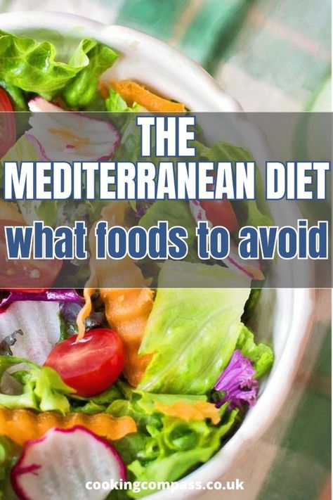 Are you starting the Mediterranean diet? Need some guidance on foods to avoid? Here you'll find easy to understand advice and types of foods that should not be included on your Mediterranean diet shopping list. Mediterranean List Of Foods, Meditterean Diet Food List, Mediterranean Shopping List, Medatrainian Diet, Mediterranean Food List, Mediterranean Diet Easy, Medditeranean Diet, Mediterranean Diet Shopping List, Diet Shopping List