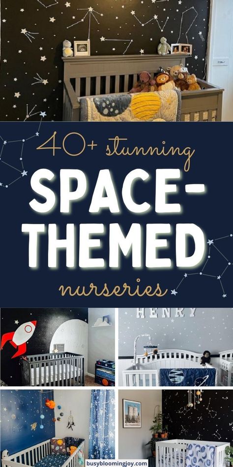 Space Nursery Paint Colors, Retro Space Nursery, Space Rugs Kids, Nursery Outer Space Theme, Starry Sky Nursery Theme, Space Nursery Color Palette, Small Nursery Themes, Space Inspired Nursery, Space Mural Nursery