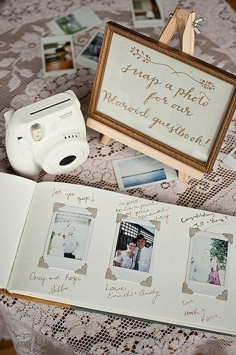 Polaroid wedding guestbook idea. Unique Wedding Guest Book Alternative. 10 Wedding Guest book alternatives ideas for your wedding. wedding guest book ideas. wedding guest book alternatives. wedding guest book DIY. Creative wedding guestbook ideas. Guestbook wedding ideas that are unique #weddingplanning #guestbookideas #weddingguestbook